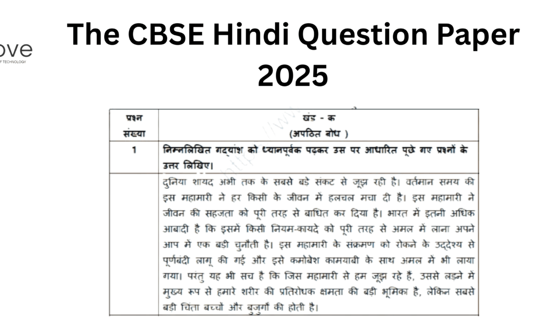 The CBSE Hindi Question Paper 2025
